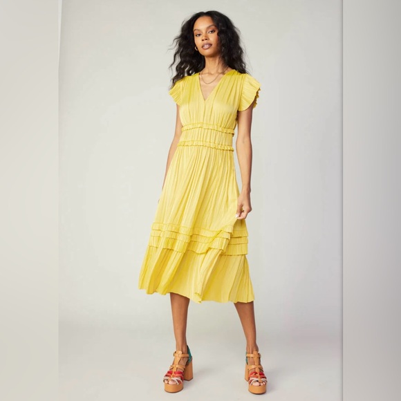 Current Air Dresses & Skirts - CURRENT AIR - yellow midi dress